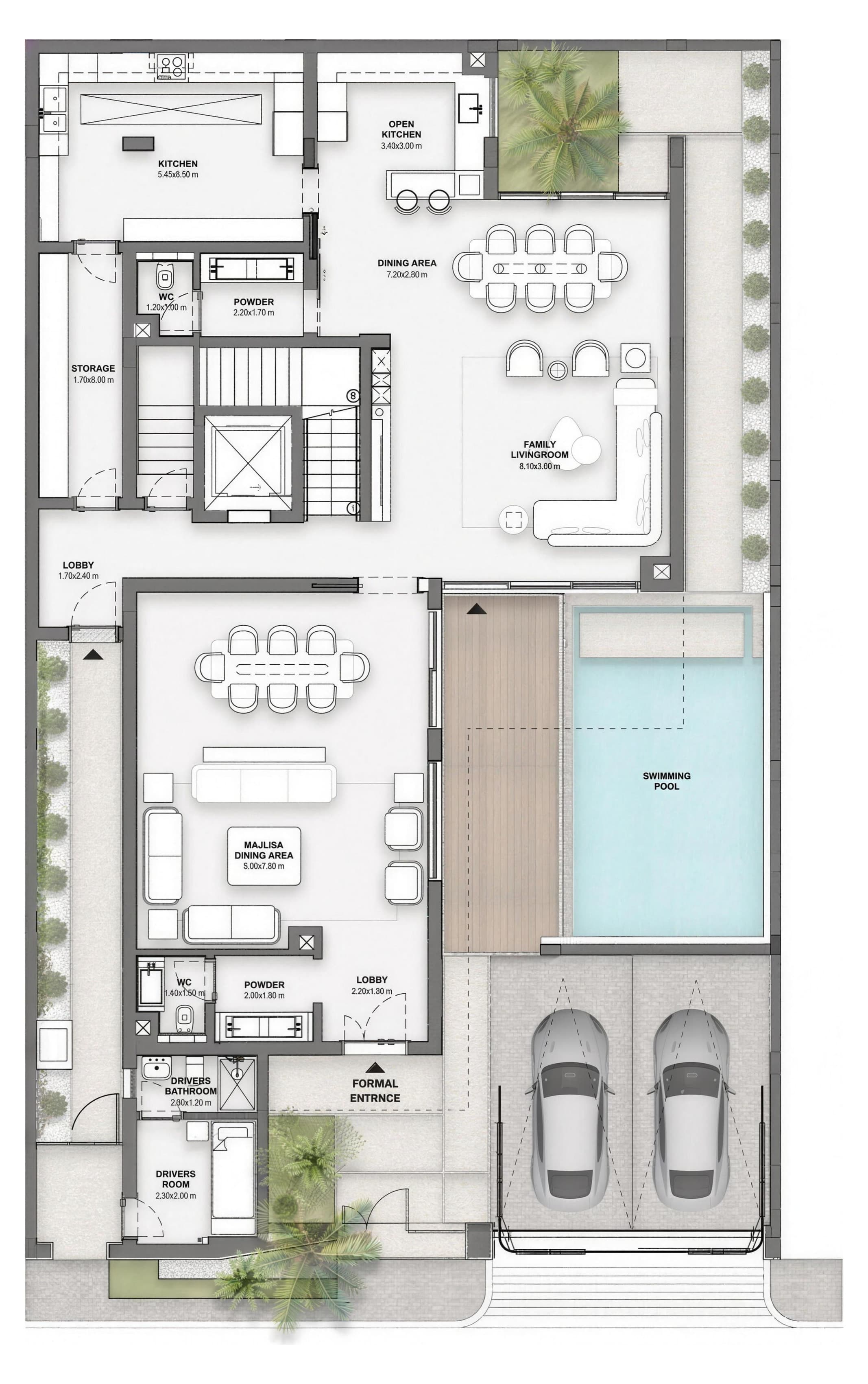 Type A1 villa, ground floor