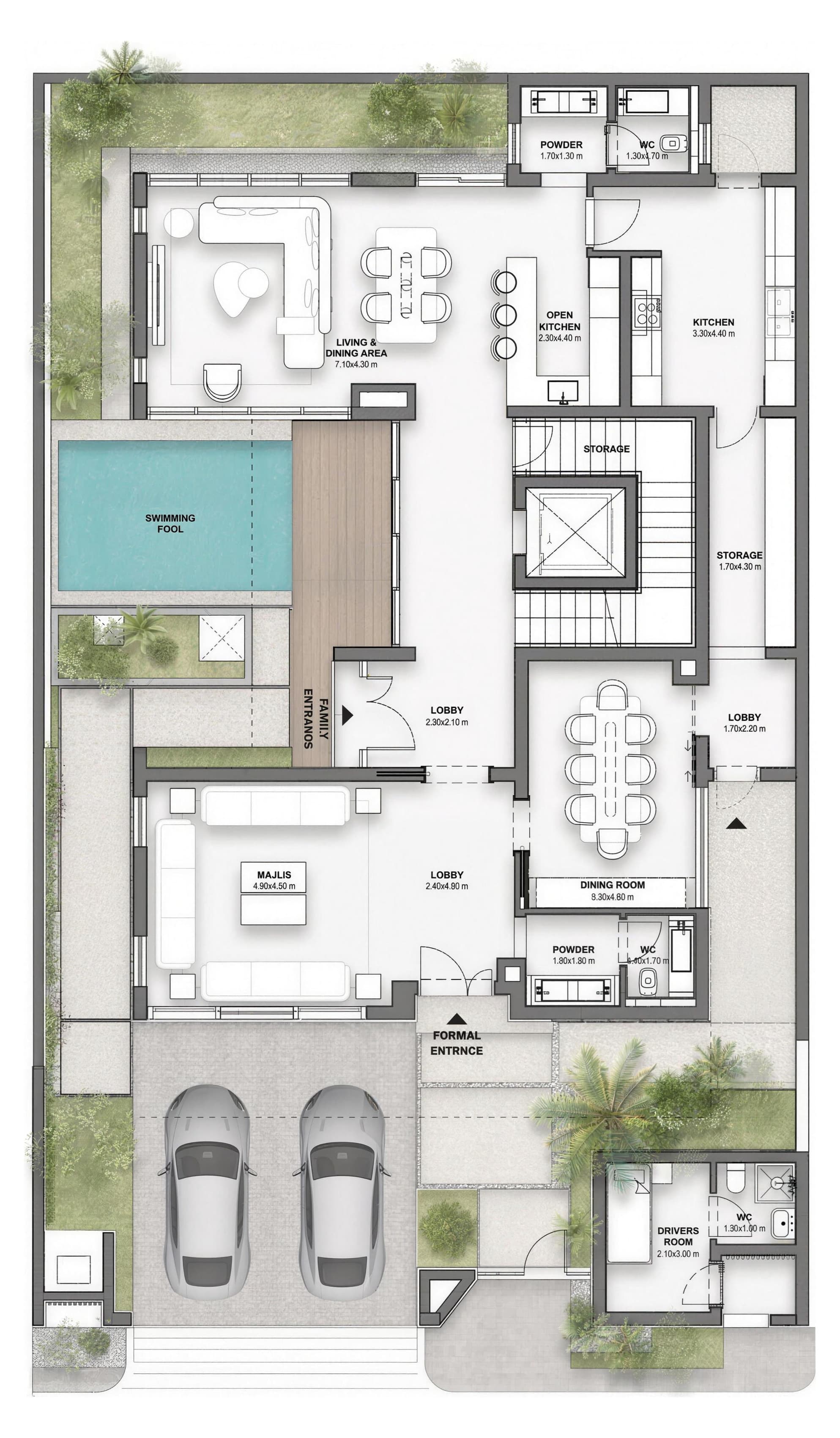 Type B1 villa, ground floor