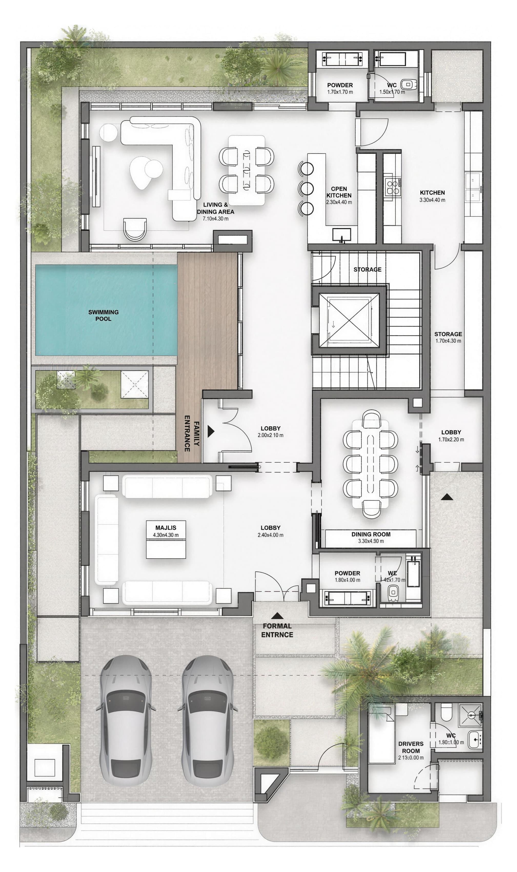 Type B2 villa, ground floor